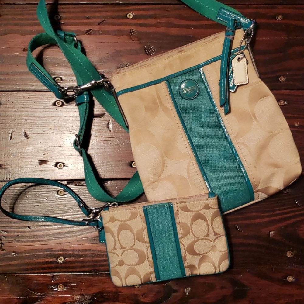 Coach side bag and wristlet